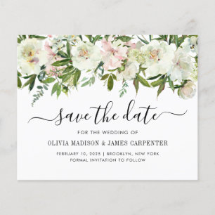Haushaltsweiße Hochzeit im Herbst Save the Date