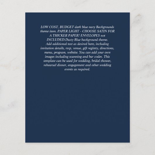 HAUSHALTSWEISSE ROSES Einladungen WEDING CHIC Flyer (Hinten)