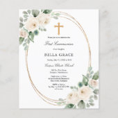 Haushaltsweißer Blumenstrauß Erste Kommune Einladu (Vorderseite)