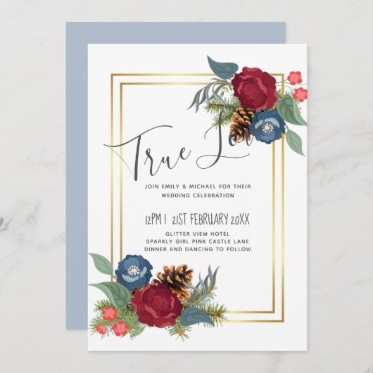 HAUSHALTSWinter Hochzeit Burgund Aquamarin Blue Mo (Vorne/Hinten)