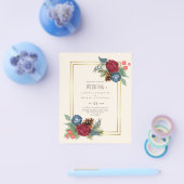 HAUSHALTSWinter Hochzeit Burgund Aquamarin Blue Mo Flyer (Einzeln)