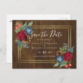 HAUSHALTSWinter Hochzeit Burgund Aquamarin Blue Mo Postkarte (Vorne/Hinten)