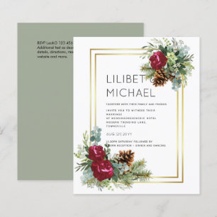 HAUSHALTSWinter Hochzeit Burgund Rose Eukalyptus