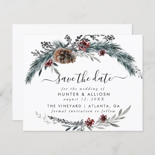 Haushaltswinterkiefer Save the Date (Vorne/Hinten)