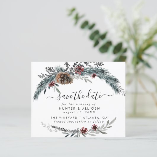 Haushaltswinterkiefer Save the Date (Stehend Vorderseite)