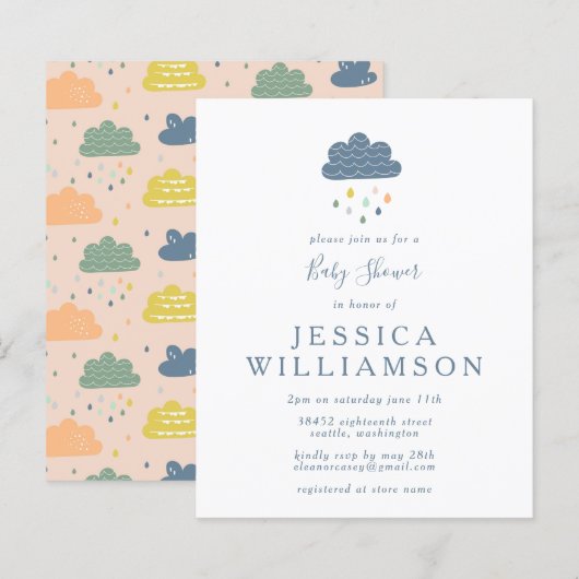 Haushaltswolken und Regentropfen in Blue Baby Show (Vorne/Hinten)