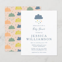 Haushaltswolken und Regentropfen in Blue Baby Show