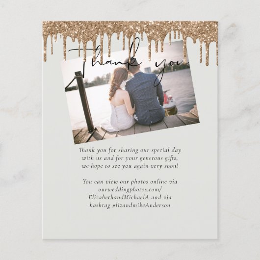 HAUSHALTSZAHLEN Gold Glitzer Hochzeit (Vorderseite)