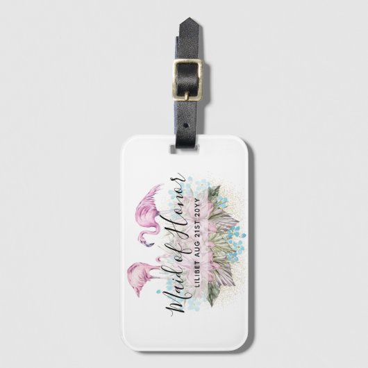 HAUSHALTSZAHLENDES Brautparty GIBT FLAMINGOS Gepäckanhänger (Vorderseite Vertikal)
