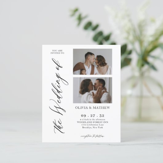 HAUSHALTSZEICHEN Skriptfotocollage Hochzeit (Stehend Vorderseite)