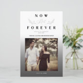 Haushaltszweige Gray Gradient Wedding Foto Script (Stehend Vorderseite)
