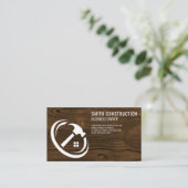 Haushammerlogo | Holzrahmen Visitenkarte (Stehend Vorderseite)