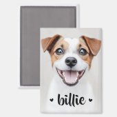 Haushund Katze Foto Name niedliche Herzen Magnet (Vorderseite/Rückseite)