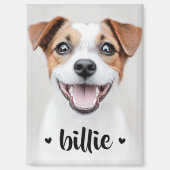 Haushund Katze Foto Name niedliche Herzen Magnet (Vorderseite)