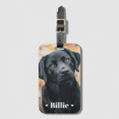 Haushunde Katze Foto Namen Herzen Gepäckanhänger (Vorderseite Vertikal)