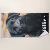 Haushunde Katze Foto Namen Herzen Strandtuch (Vorderseite)