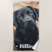 Haushunde Katze Foto Namen Herzen Strandtuch (Vorderseite)