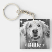 Haushunde Katzen Namen Herzen zwei Fotos Schlüsselanhänger (Vorderseite)