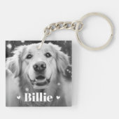 Haushunde Katzen Namen Herzen zwei Fotos Schlüsselanhänger (Rückseite)