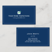 Hausinspektion Schlicht Navy Blue Visitenkarte (Vorne/Hinten)