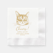 Hauskatze Cheert Custom Cocktail Napkin Serviette (Vorderseite)