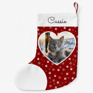 Hauskatze Foto Crimson Red Personalisiert Kleiner Weihnachtsstrumpf