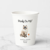 Hauskatze Hochzeit Pappbecher (Rückseite)