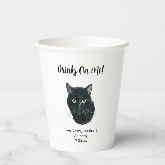 Hauskatze Hochzeit Pappbecher (Vorderseite)