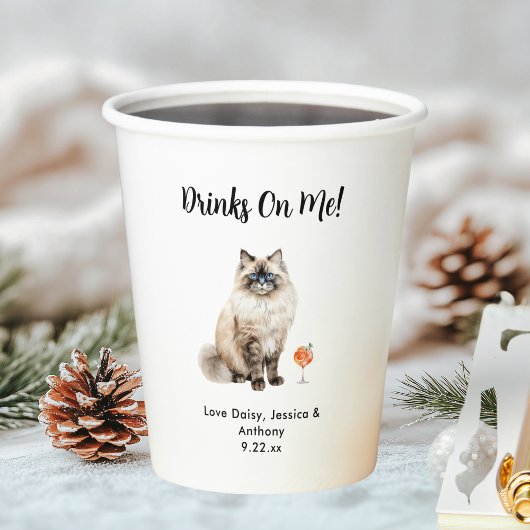 Hauskatze Hochzeit Pappbecher