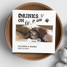 Hauskatze Name Custom Foto Drinks on me Funny Serviette