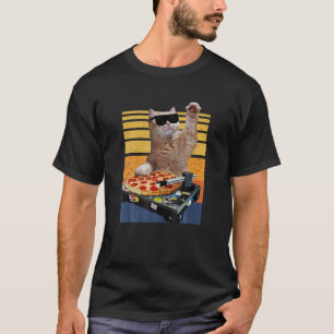Hauskatze Retro Style DJ Katze Kitty Musik Katze T-Shirt