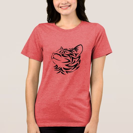 Hauskatze Tri-Blend Shirt (Vorderseite)