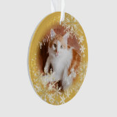 Hauskatze Weihnachten Gold Ornament (Vorderseite)