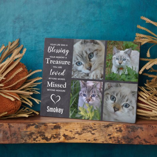 Hauskatzen-Gedächtnisgeschenk für Haustiere Beilei Fotoplatte (Seite)