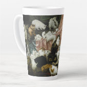 Hauskatzen Kätzchen Vintage Tierart Mit Monogramm Milchtasse (Linke Ecke)