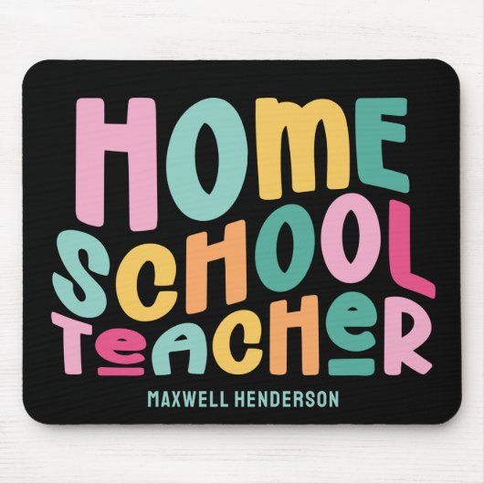 Hauslehrer Farbiger Text Mousepad (Vorne)