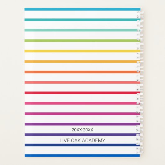 Hauslehrer-Quote Notebook farbenfrohe Regenbogenst Planer (Rückseite)