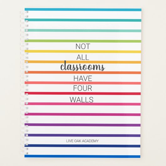 Hauslehrer-Quote Notebook farbenfrohe Regenbogenst Planer (Vorderseite)