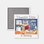 Häusliche Diva im Trainingsmagnet Magnet (Vorderseite/Rückseite)