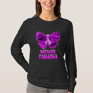 Häusliche Gewalt Schmetterling Lila Band Unterstüt T-Shirt