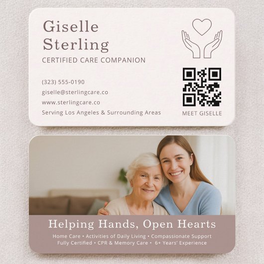 Häusliche Pflegekraft QR-Code Visitenkarte