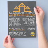 Hauslogo, Gebäude-Firma, Bauwerbespot Flyer (Hand)