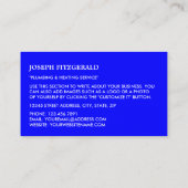 Hauslogo, Klempner, Klempner Visitenkarte (Rückseite)