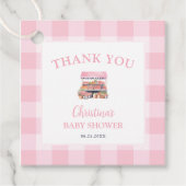 Hausmädchen Babydusche Danke Geschenkanhänger (Vorderseite)