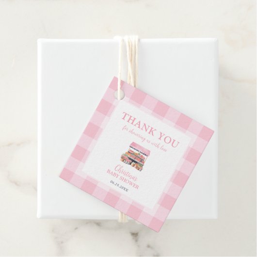 Hausmädchen Babydusche Danke Geschenkanhänger (Beispiel)