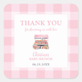 Hausmädchen Babydusche Danke Quadratischer Aufkleber