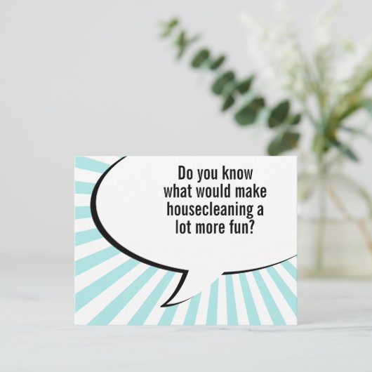 Hausmädchen Postkarte (Stehend Vorderseite)