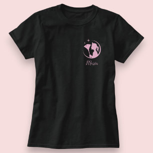 Hausmädchen reinigt Haus Schwarz Rosa Glänzend Ges T-Shirt
