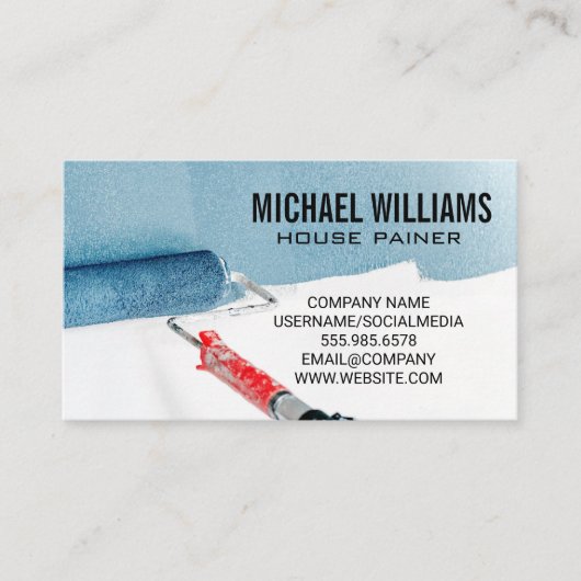 Hausmaler | Farbwalze an der Wand Visitenkarte (Vorderseite)
