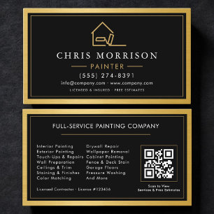 Hausmaler Gold-Metall-Malerei-QR-Code Visitenkarte